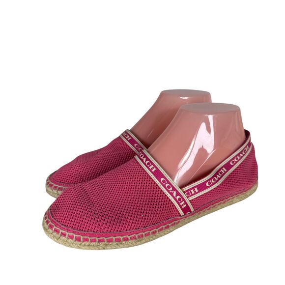 Coach Corrie Espadrille Pink Perforated Slip On Shoes Size 7 - Picture 1 of 8